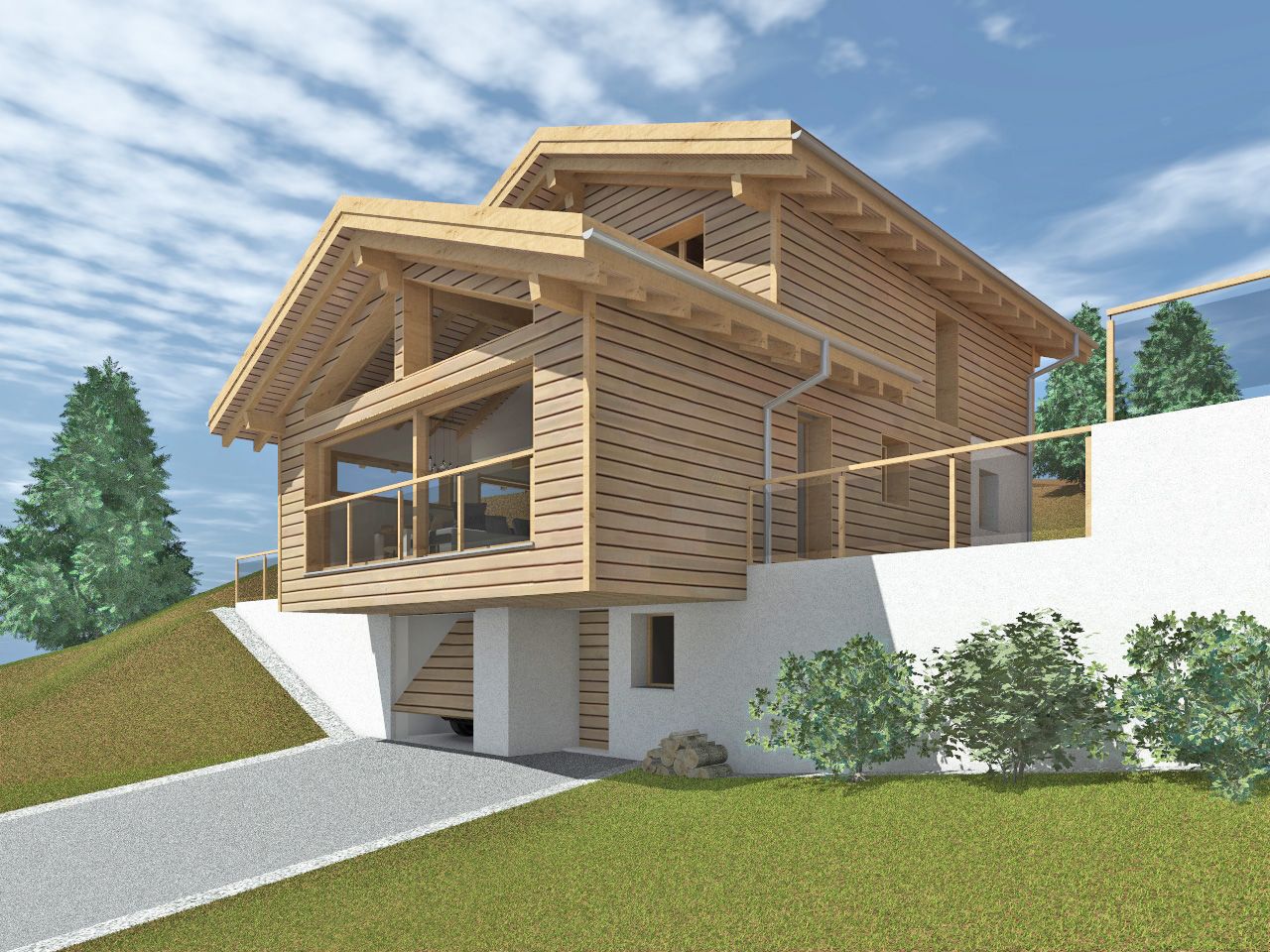 Visuel d'un chalet individuel de la promotion de Chemin-Dessus.